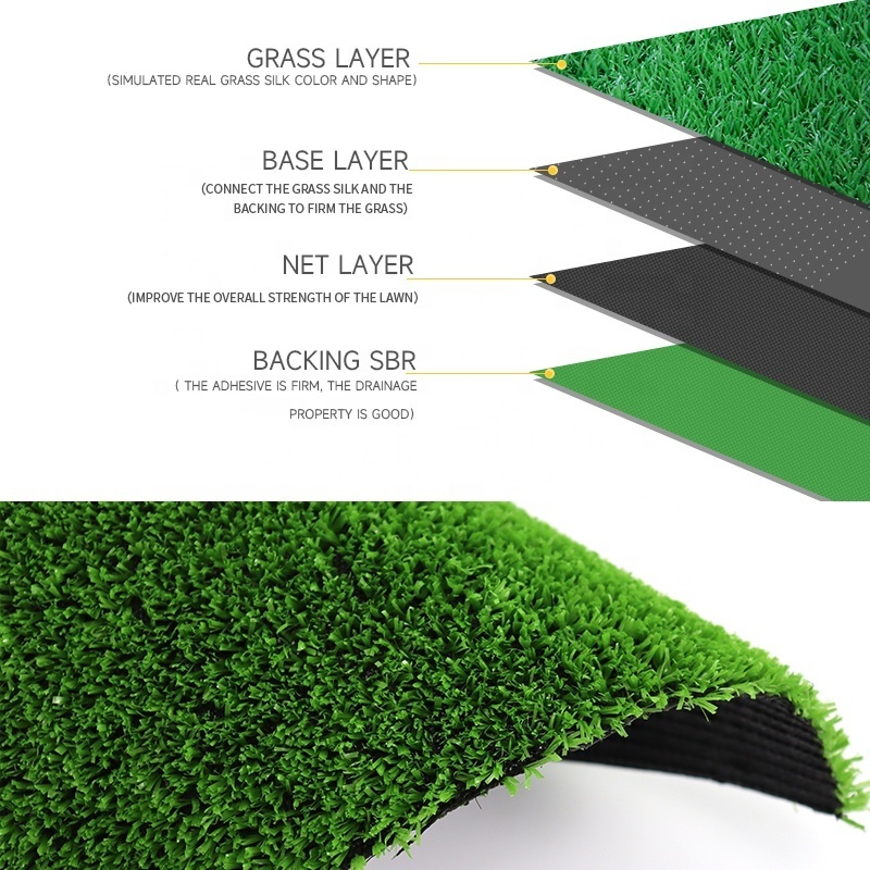 PP Grass Artificial Turf  Garden Wedding Floor Synthetic Grass with 10mm 15mm Pile Height for Wall Decoration