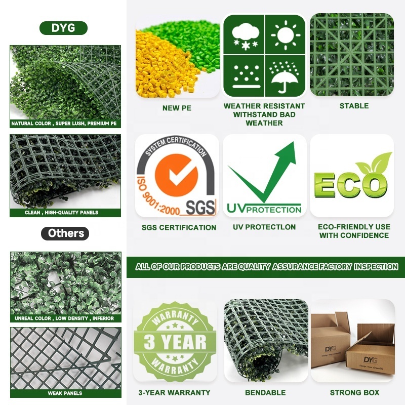 Wholesale 40*60cm Indoor and Outdoor PE Hedge Panels Artificial Grass WALL Fence Backdrop for Birthday Parties