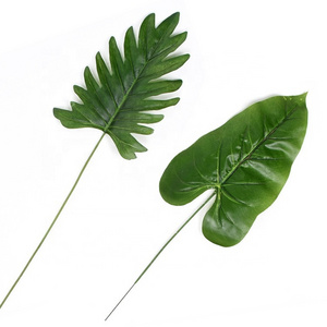 Faux Stems Tropical Plant Monstera Safari Leaves Artificial Palm Leaves for Decorations