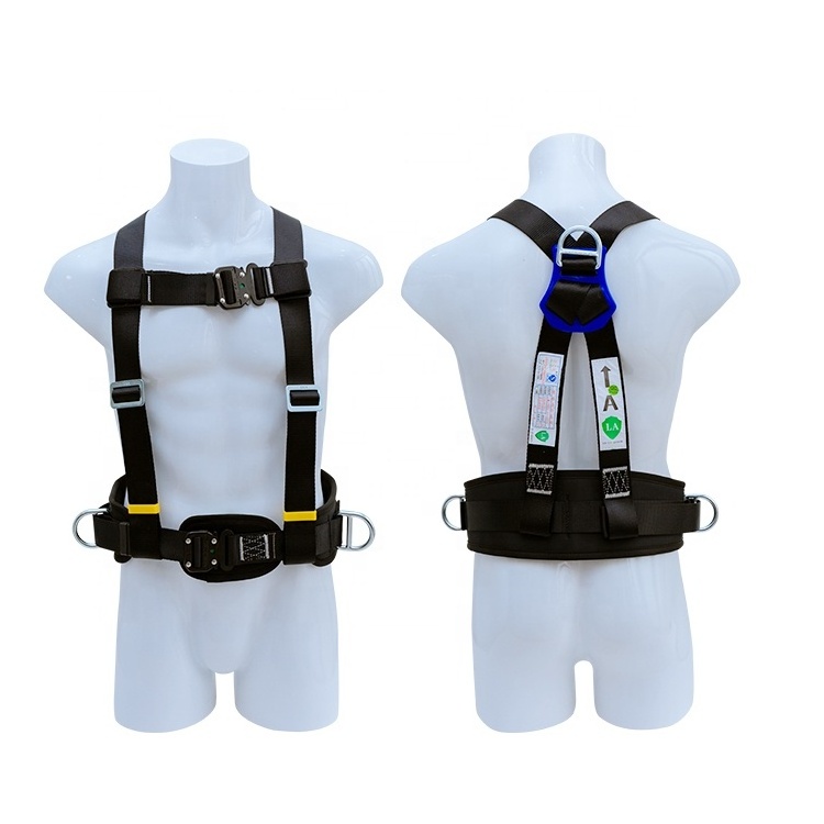 Fall arrest protection full body safety belt harness punch holes lowes climbing buckles safety harness