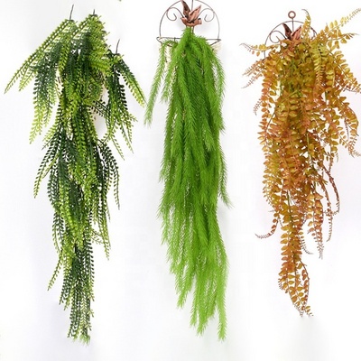 Greenery Ferns green leaves Fake hanging vine Pine Needle garland wall decoration