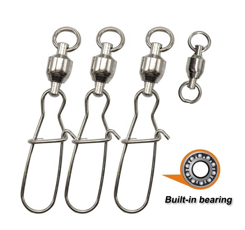 0#-10# white silver stainless steel bearing swivel reinforced pin lure fishing gadget Weihai fishing gear