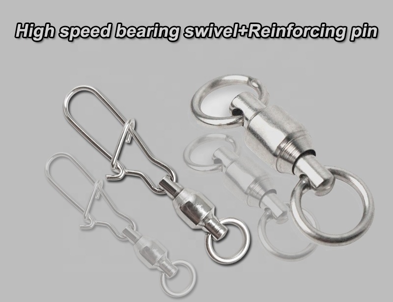 0#-10# white silver stainless steel bearing swivel reinforced pin lure fishing gadget Weihai fishing gear