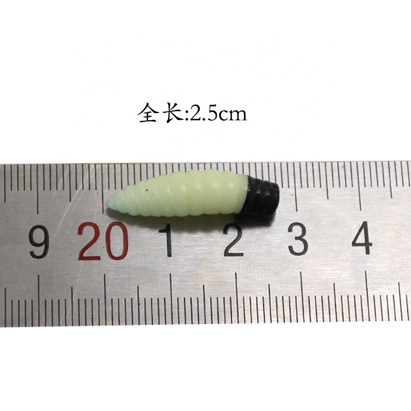 OEM and on stocks soft worm bait 2.5cm 0.5g maggot pupa bread worm soft bait bionic worm fishing lure soft bait