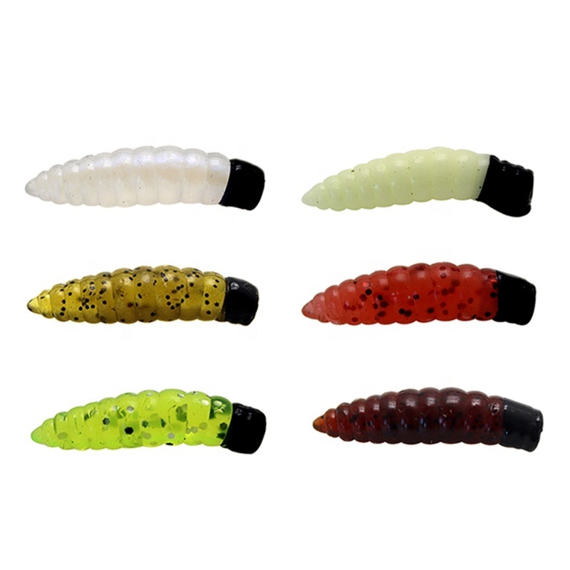 OEM and on stocks soft worm bait 2.5cm 0.5g maggot pupa bread worm soft bait bionic worm fishing lure soft bait