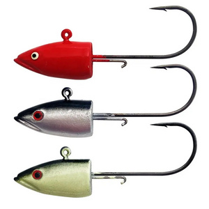 Wholesale fish type lead head hook 14g color road subsoft fish glow-in-the dark fish head hook barb