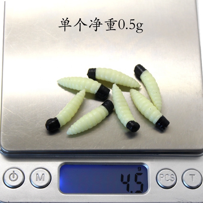 OEM and on stocks soft worm bait 2.5cm 0.5g maggot pupa bread worm soft bait bionic worm fishing lure soft bait