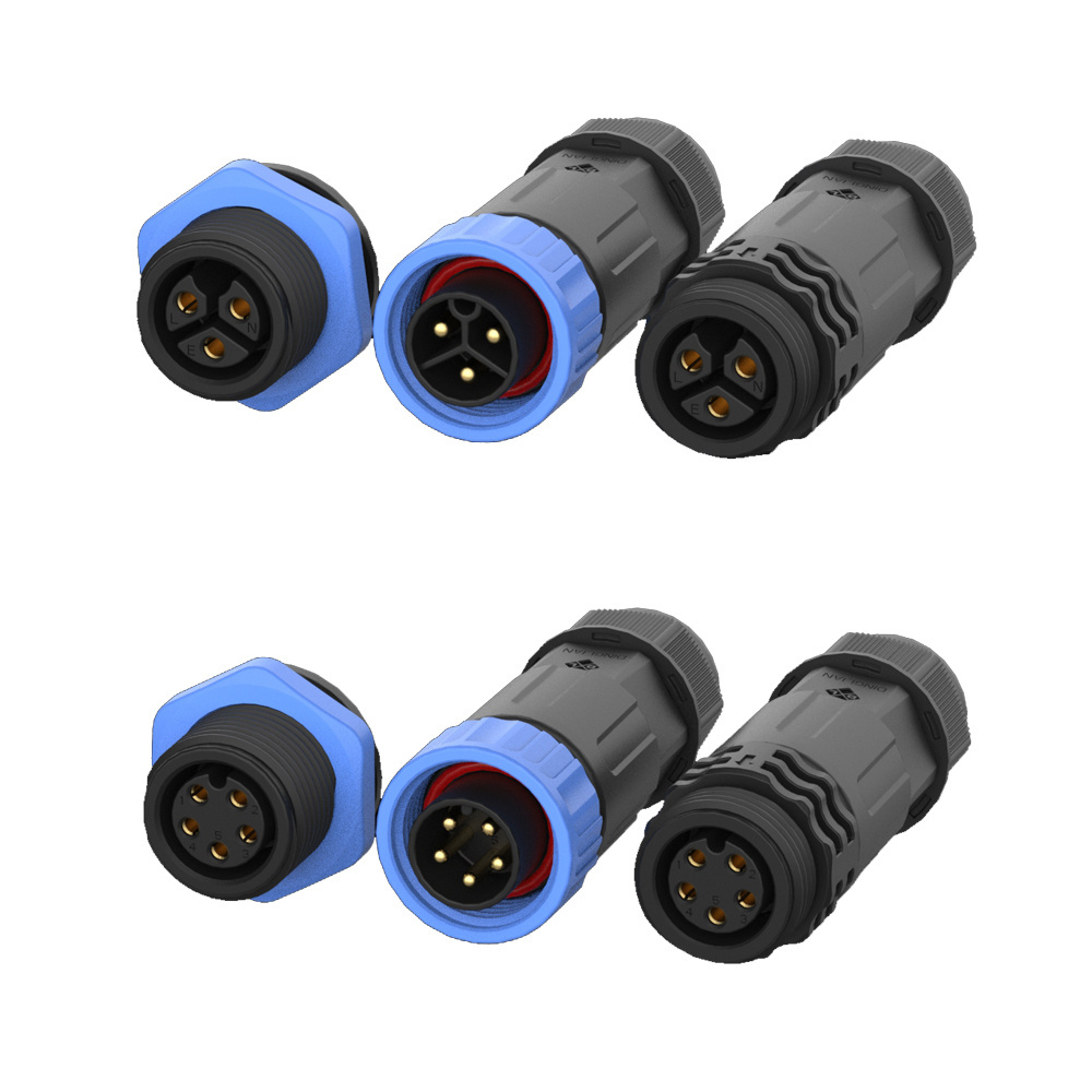 IP68 PA66 waterproof plug M20 screw lock male and female wire connectors