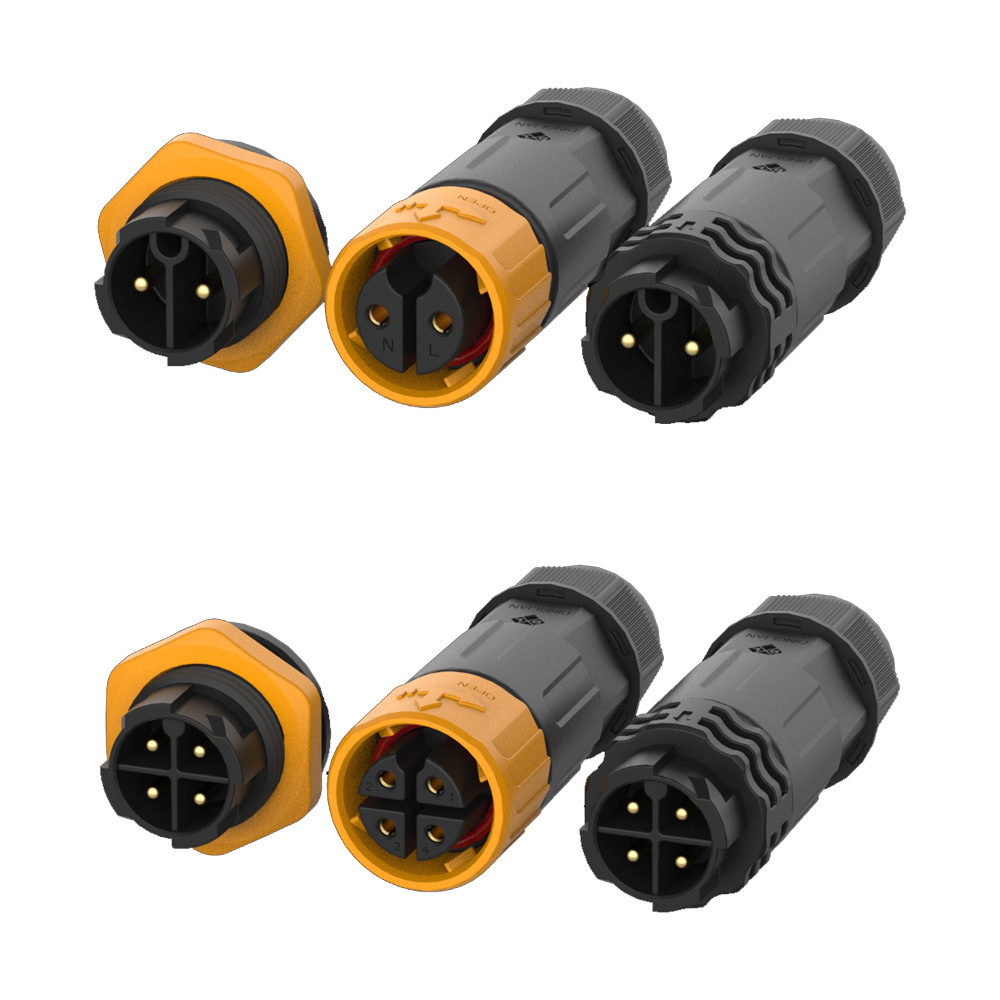 IP68 PA66 waterproof plug M20 screw lock male and female wire connectors