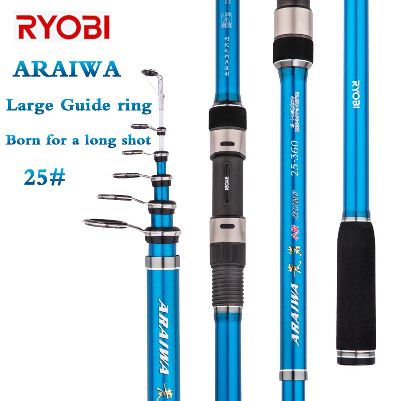 RYOBI ARAIWA Telescopic fishing rod spinning Sea Boat Surf Fishing Rods Carbon Fiber fishing rod and reel combo for Portable