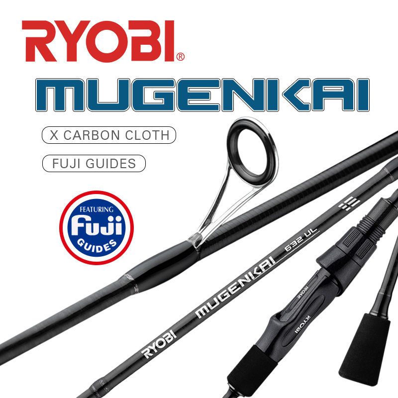 RYOBI MUGENKAI japan fishing rod 30T Carbon fishing rod and reel combo lightweight spinning fishing rod Fuji Guide for bass