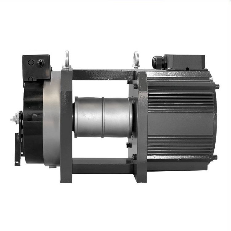 Residential Elevator Gearless Traction Machine Steel Belt Drive Motor Home Elevator Traction Machine