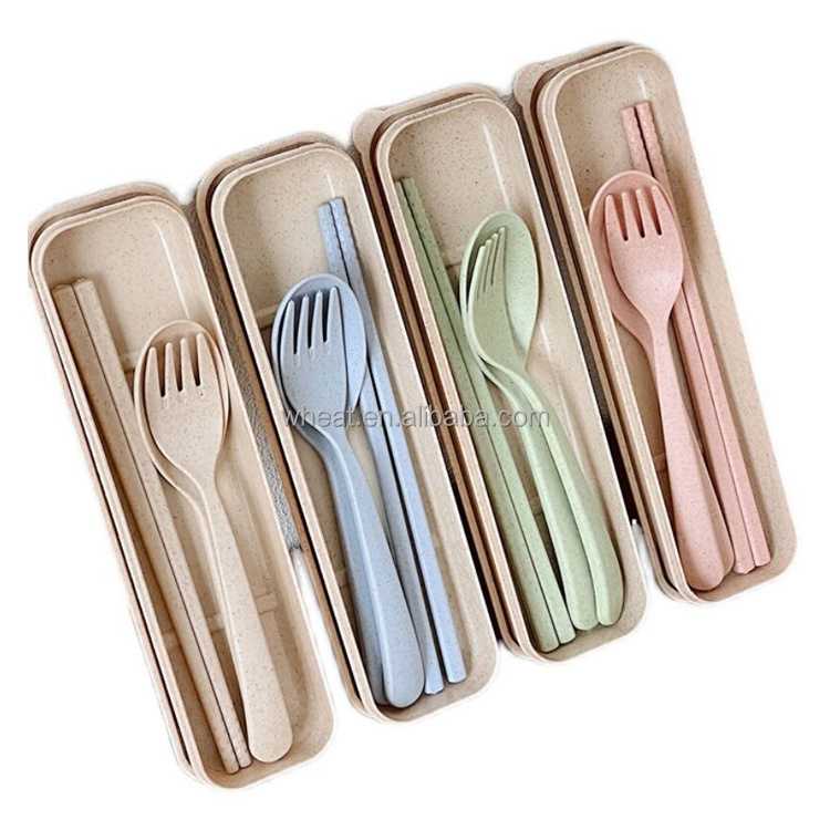 Plastic Many Colors Party Gift Tableware Fork Chopsticks Spoon Set