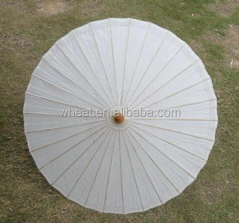 Chinese Factory Price Popular Round Wedding Umbrella/ White Plain Silk Umbrella