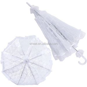 Bridal Decoration White Lace Wedding Umbrella