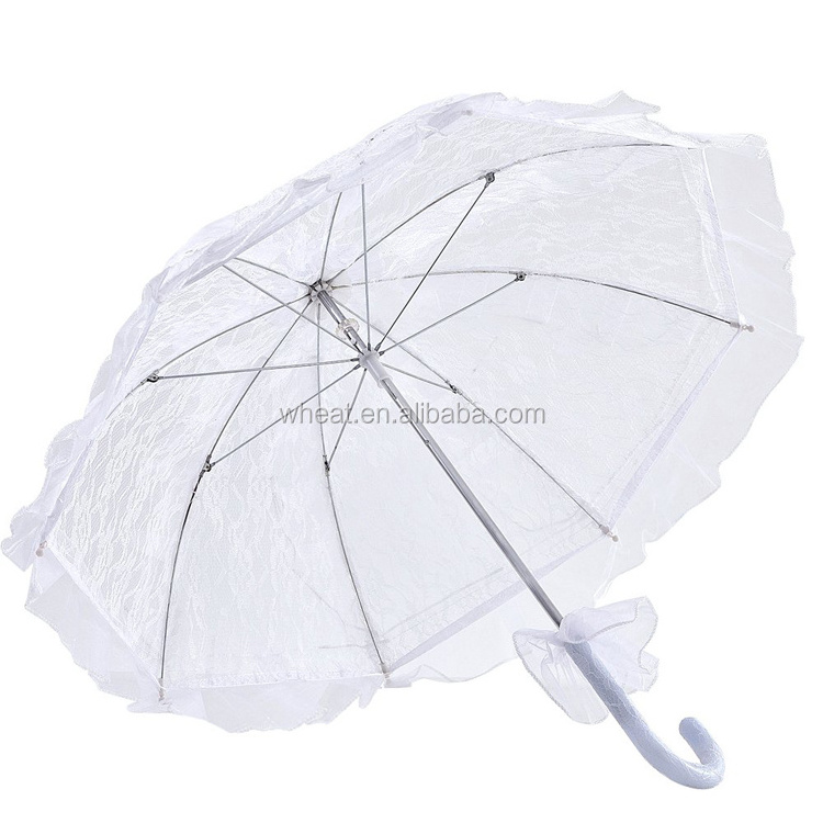 Bridal Decoration White Lace Wedding Umbrella