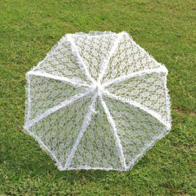 Bridal Decoration White Lace Wedding Umbrella