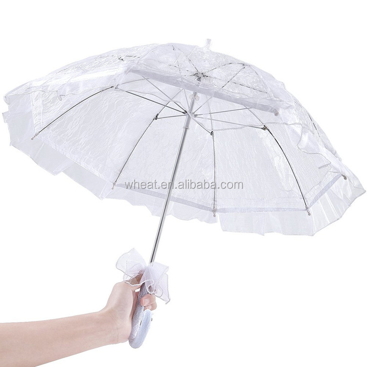 Bridal Decoration White Lace Wedding Umbrella