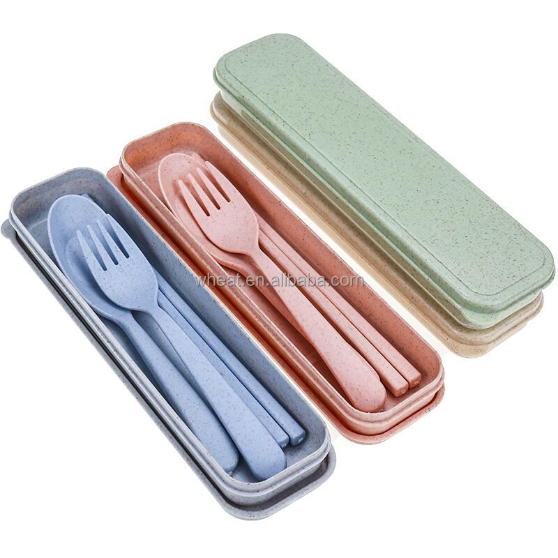 Plastic Many Colors Party Gift Tableware Fork Chopsticks Spoon Set