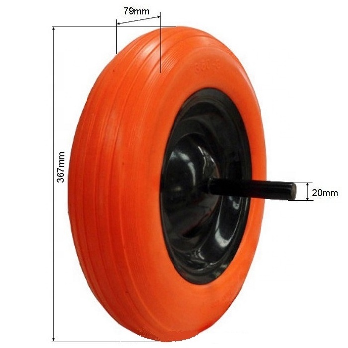 PU foam Puncture proof polyurethane foam wheel wheelbarrow flat free wheel 3.50-8 PU wheel 4.00-8 solid not flat tubeless tire