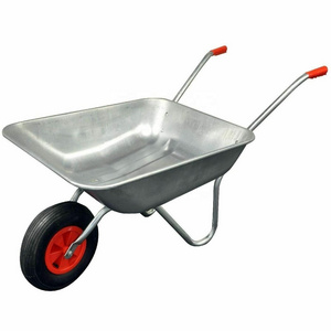 DIY WB5204 Galvanized Wheelbarrow Garden Wheel Barrow Galvanised Pneumatic Tyre Professional 65 Litre Metal Handle cheap price