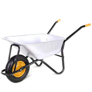 two parts handle galvanized tray with back bar galvanized wheelbarrow WB5009 galvanised wheel barrow zinc plated tub wheelbarrow