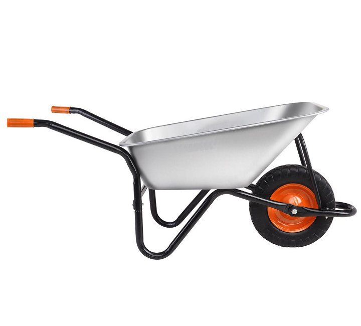 two parts handle galvanized tray with back bar galvanized wheelbarrow WB5009 galvanised wheel barrow zinc plated tub wheelbarrow