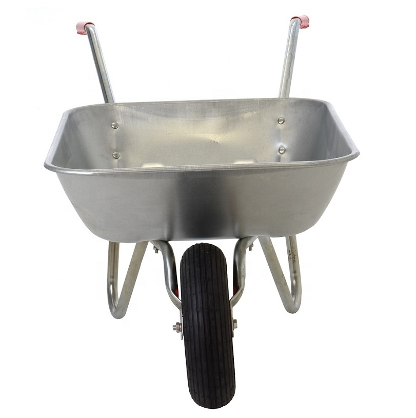 WB5204 Galvanized Wheelbarrow Garden Wheel Barrow Galvanised tub Pneumatic Tyre Professional DIY 65 Litre Metal europe garden