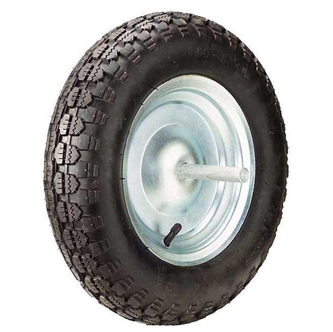 Spain Market Wheelbarrow Wheel 3.50X8 with 240X20 Solid Axle L for Wheelbarrow Pneumatic wheel rubber air inflated wheel