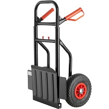 Folding Sack Truck 200kg Load Capacity Air-Filled Tyres Lightweight Steel Frame XL Shovel Safety Handles Cargo Trolley Sackkarre