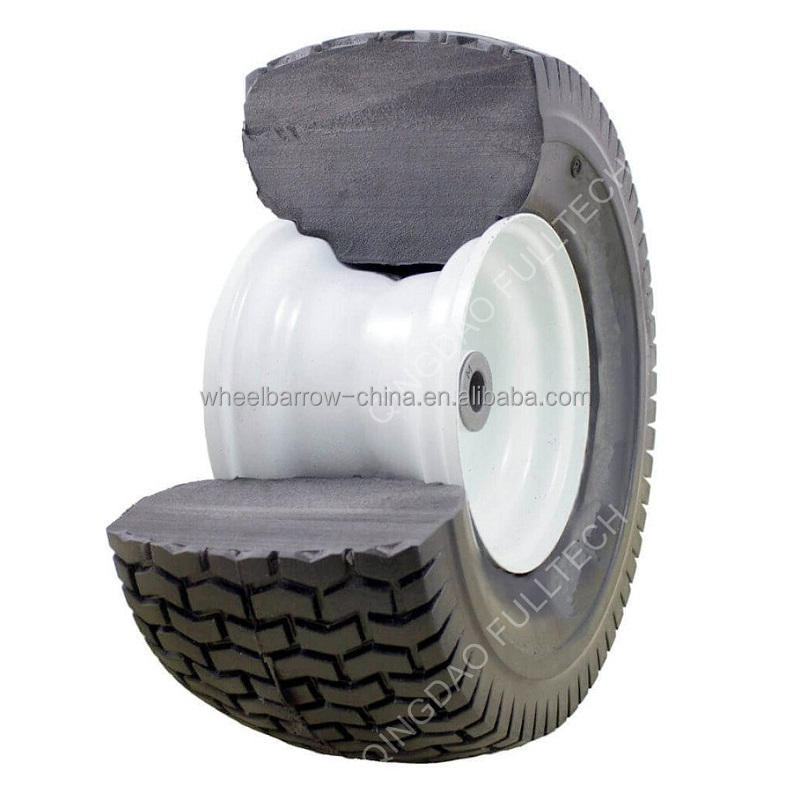 BARROW WHEEL SOLID FLAT FREE ( 16 X 6.50-8 ) DOUBLE HUB-25MM AXLE BORE PUNCTURE PROOF TIRE