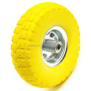 flat free PU foam tyre wheel Puncture Proof Solid No Flat Tire Replacement wheelbarrow Wheel 10 Inch 4.10 3.50-4 3.00-4