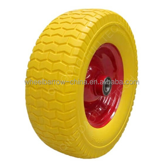 BARROW WHEEL SOLID FLAT FREE ( 16 X 6.50-8 ) DOUBLE HUB-25MM AXLE BORE PUNCTURE PROOF TIRE