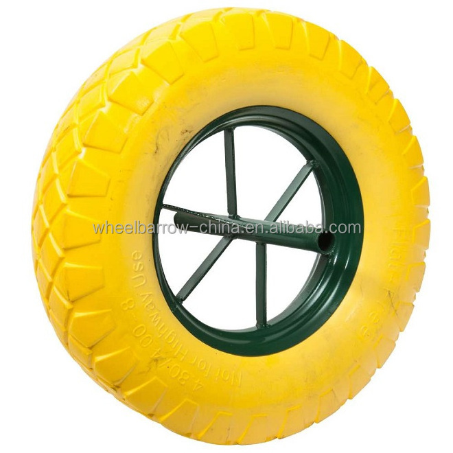 16 in. Flat Free Universal Wheelbarrow Tire Replacement Wheelbarrow Tire polyurethane foam filled tire with Never goes flat