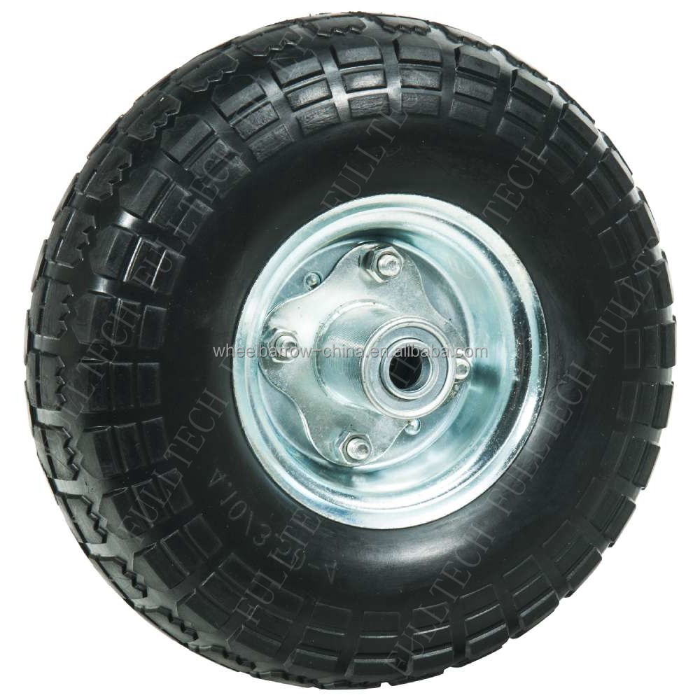 flat free PU foam tyre wheel Puncture Proof Solid No Flat Tire Replacement wheelbarrow Wheel 10 Inch 4.10 3.50-4 3.00-4