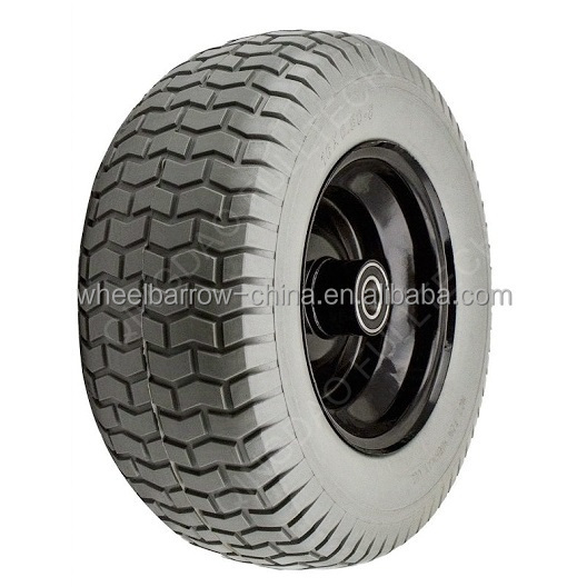 BARROW WHEEL SOLID FLAT FREE ( 16 X 6.50-8 ) DOUBLE HUB-25MM AXLE BORE PUNCTURE PROOF TIRE