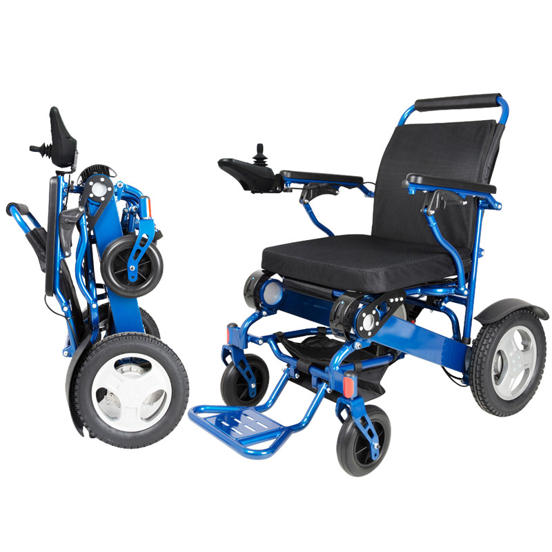 2021 hot style handicapped equipment folding lightweight power chair with removable battery 24V 12AH