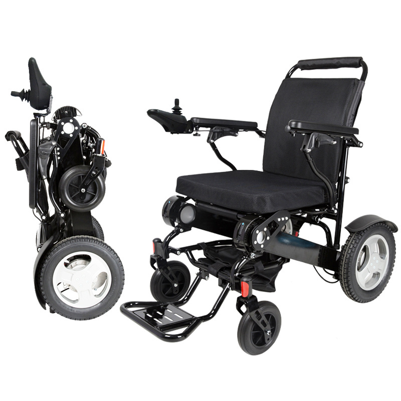 2021 hot style handicapped equipment folding lightweight power chair with removable battery 24V 12AH