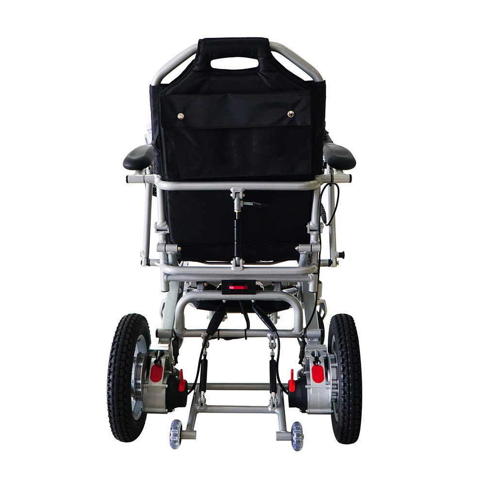 Detachable Rear Wheels Rehabilitation Therapy Handicapped Folding Power Wheelchair D26