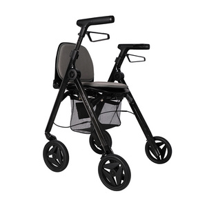 Carbon fiber fold four-wheel walker with seats