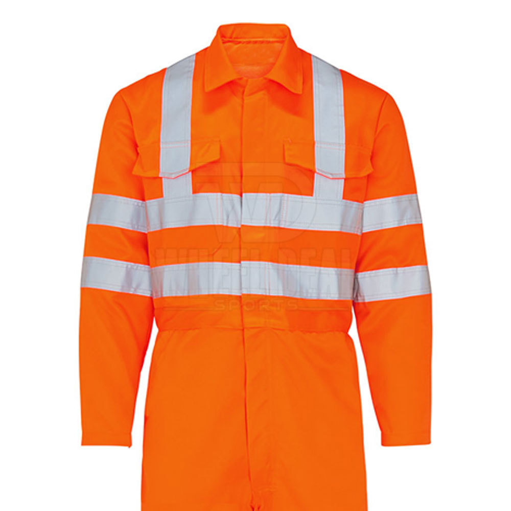 Hi Vis Reflective Safety Coverall Work Wear Suit Durable Construction Safety Uniform Coverall For Sale