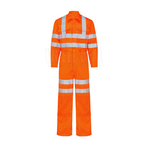 Hi Vis Reflective Safety Coverall Work Wear Suit Durable Construction Safety Uniform Coverall For Sale