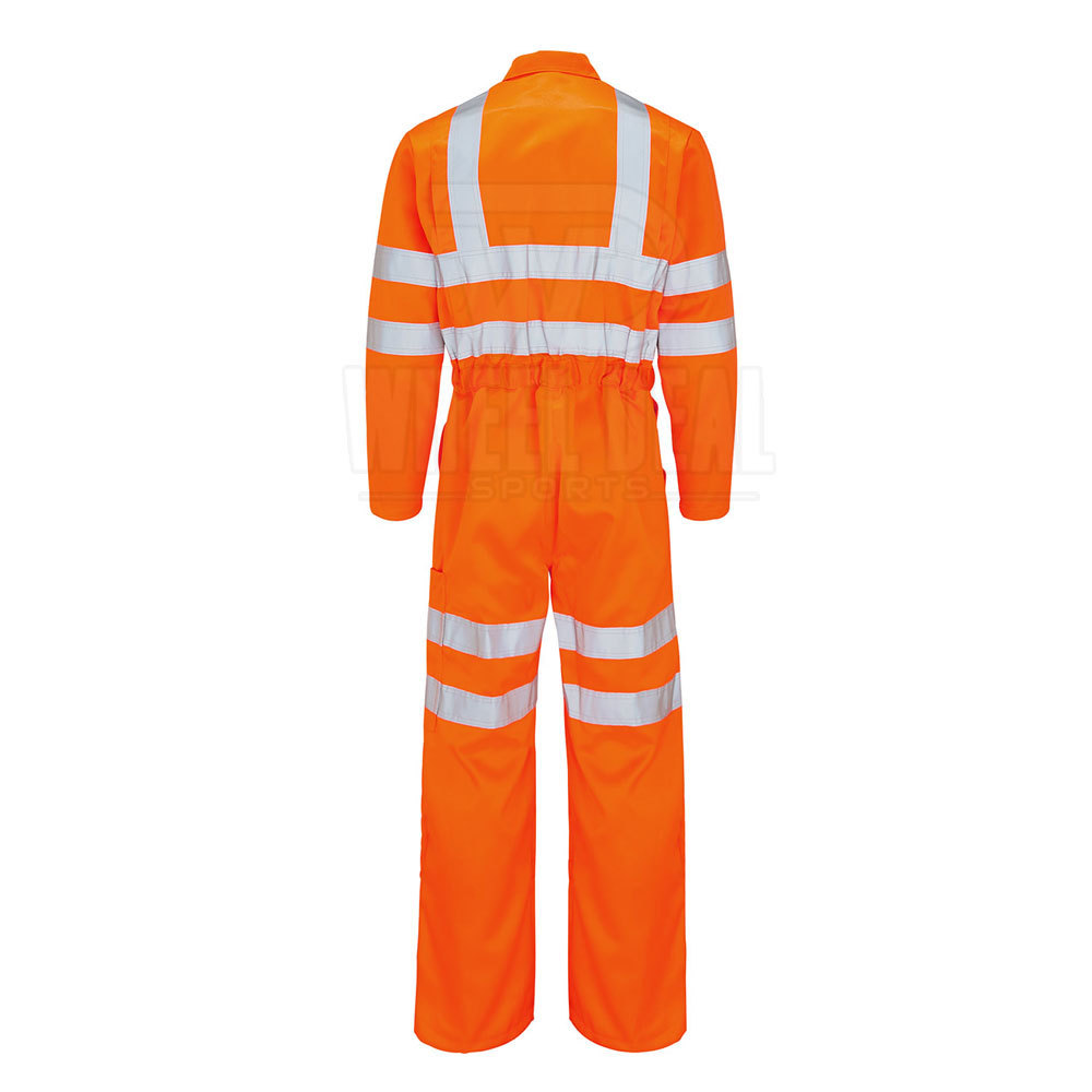 Hi Vis Reflective Safety Coverall Work Wear Suit Durable Construction Safety Uniform Coverall For Sale