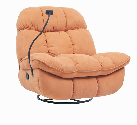 High Quality Large-Sized Chenille Fabric Manual Lounge Chair Swinging and Rotating Sofa for Living Room Furniture