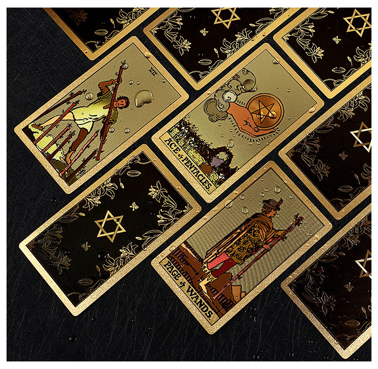 Custom Made Poker Type Gold Gilt Edges Personalized Tarot Playing Cards Deck