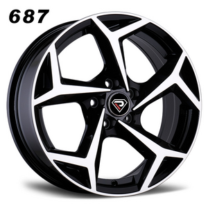 Wheelshome 687 15/16 inches 5/100  with Y-shape Spokes Black Machined Face Custom Alloy rims For POLO