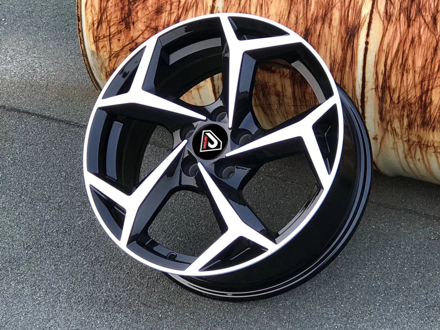 Wheelshome 687 15/16 inches 5/100  with Y-shape Spokes Black Machined Face Custom Alloy rims For POLO