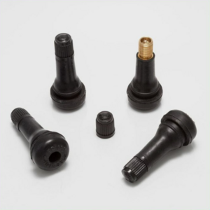 Rubber Snap-in Tire Valve Stems with Brass Valve Cores, for Car Wheel Tubeless Rims Holes Replacement Accessories Black