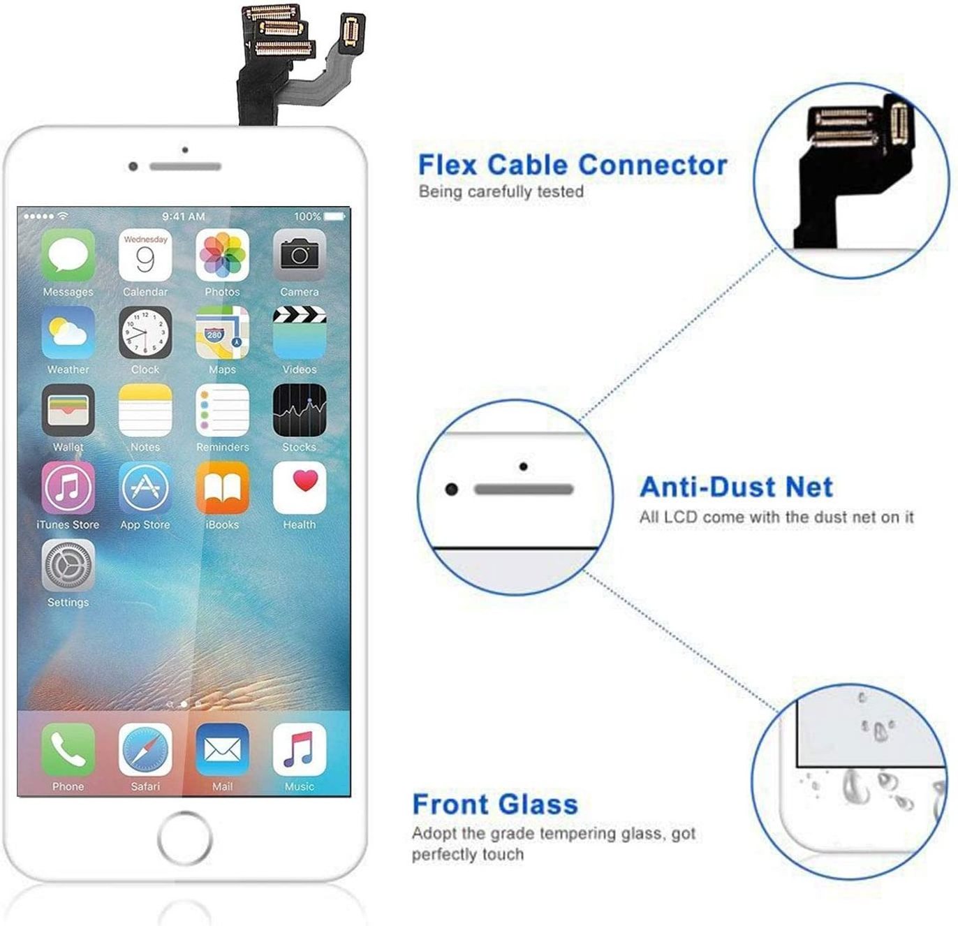 MF high quality LCD mobile phone touch screen replaceable iPhone 6 7 8 X Xr Xs Max 11 12 13 original screen