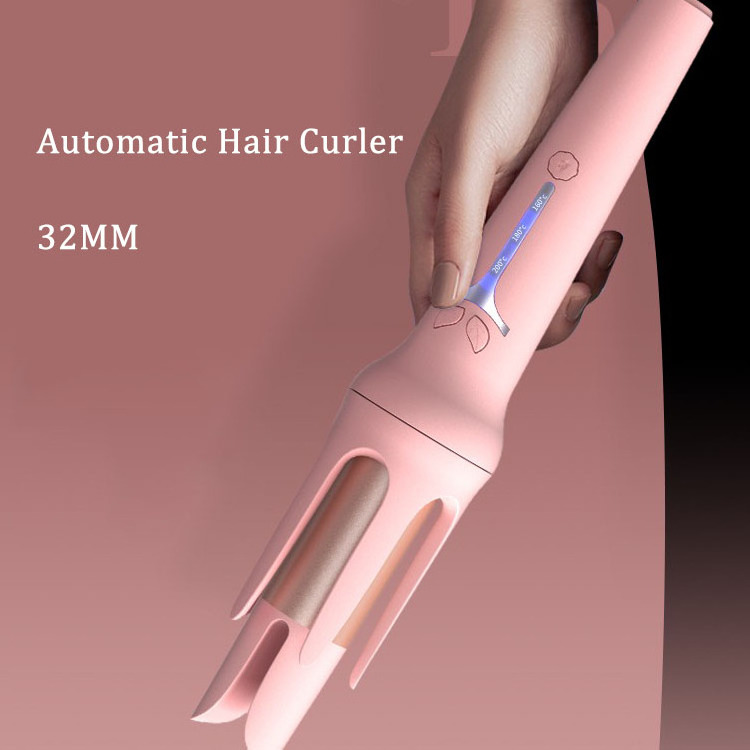 New Lcd Hair Curler Automatic Rotating Curling Iron Machine Fast Heat Up Straightener Curler Iron Hair Automatic Curling Wand